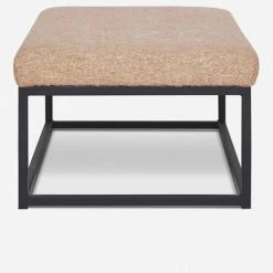 Lulu And Georgia Bouclé + Textural Fabric Elle Ottoman