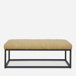 Lulu And Georgia Bouclé + Textural Fabric Elle Ottoman