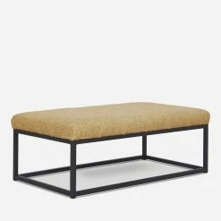 Lulu And Georgia Bouclé + Textural Fabric Elle Ottoman