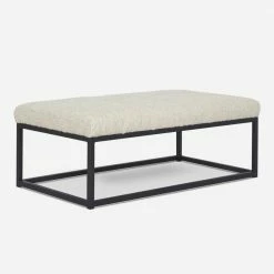 Lulu And Georgia Bouclé + Textural Fabric Elle Ottoman