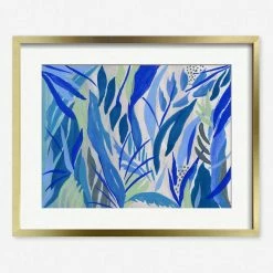 Lulu And Georgia Walls 'Blue Plants' Print By Fernanda Martinez