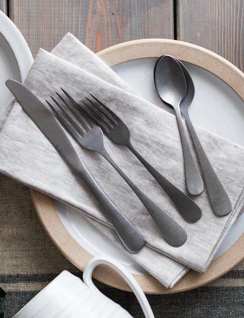 Brand new 🔥 Lulu And Georgia Kitchen + Dining Woodstock 5-Piece Flatware Set, Stainless Steel By Farmhouse Pottery 🔥 3 Lulu And Georgia Kitchen + Dining Woodstock 5-Piece Flatware Set, Stainless Steel By Farmhouse Pottery