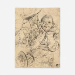 Lulu And Georgia Earth Tones 'Four Studies Of Heads' Wall Art By Annibale Carracci