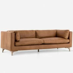 Lulu And Georgia Earth Tones Jocelyn Leather Sofa