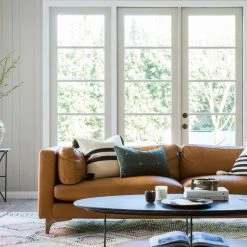 Lulu And Georgia Earth Tones Jocelyn Leather Sofa