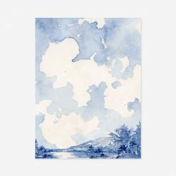 Lulu And Georgia 'Blue Landscape' Print By Laurel-Dawn Latshaw Walls