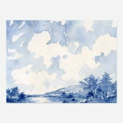 Lulu And Georgia 'Blue Monochromatic Horizontal' Print By Laurel-Dawn Latshaw Walls
