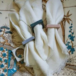 Lulu And Georgia Modernist Napkin Ring Set Muted Pastels