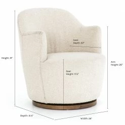 Lulu And Georgia Margie Swivel Chair Bouclé + Textural Fabric