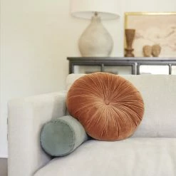 Lulu And Georgia Monroe Velvet Round Pillow Nina Freudenberger Collection