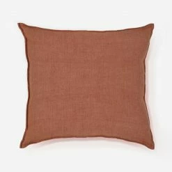 Lulu And Georgia Pillows + Throws Montauk Large Euro Sham, Terracotta By Pom Pom At Home