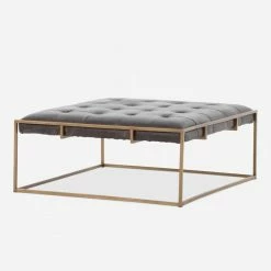 Lulu And Georgia Olwina Square Leather Coffee Table Furniture