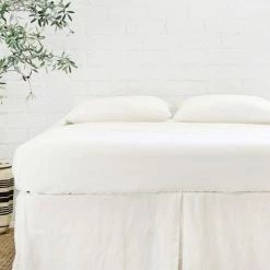 Lulu And Georgia Pleated Linen Bed Skirt By Pom Pom At Home Bed + Bath