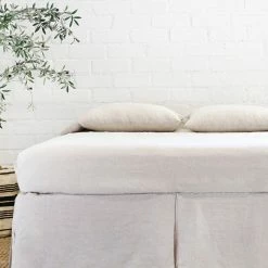 Lulu And Georgia Pleated Linen Bed Skirt By Pom Pom At Home Bed + Bath
