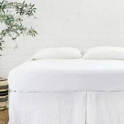 Lulu And Georgia Pleated Linen Bed Skirt By Pom Pom At Home Bed + Bath