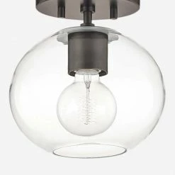 Lulu And Georgia Robbie Semi Flush Light, Old Bronze