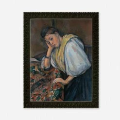 Lulu And Georgia'Young Italian Woman At A Table' Wall Art By Paul Cezanne